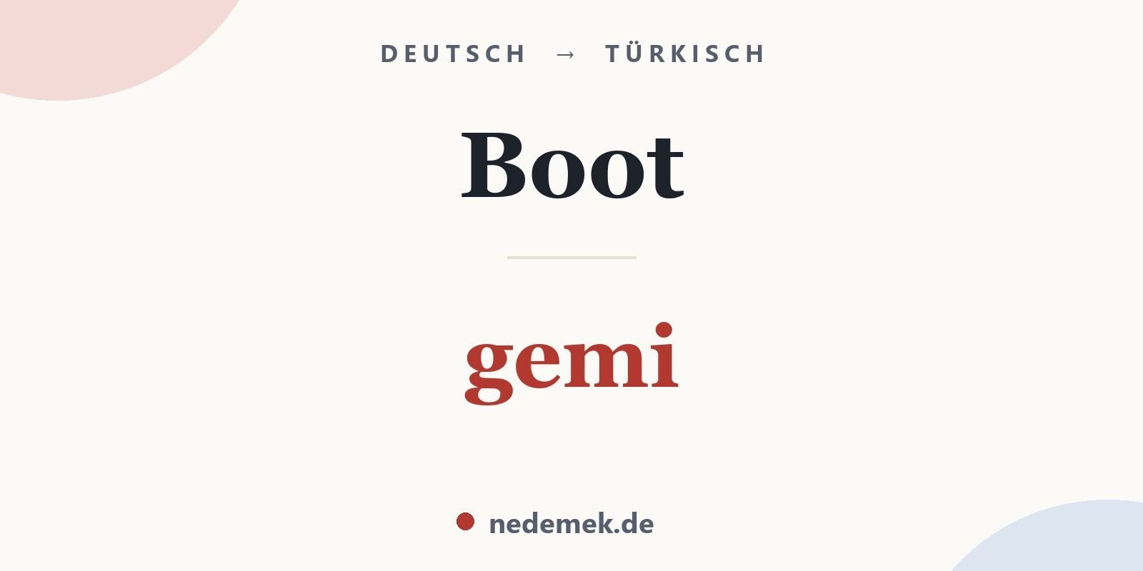 Boot auf Türkisch: gemi