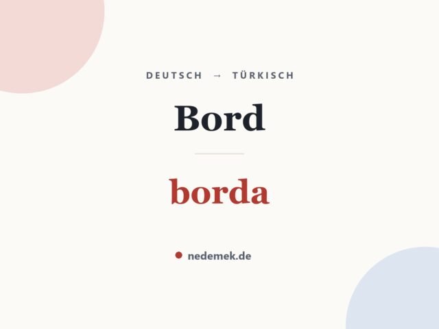 Bord auf Türkisch: borda