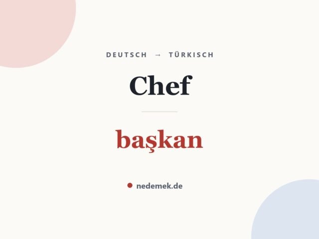 Chef auf Türkisch: başkan