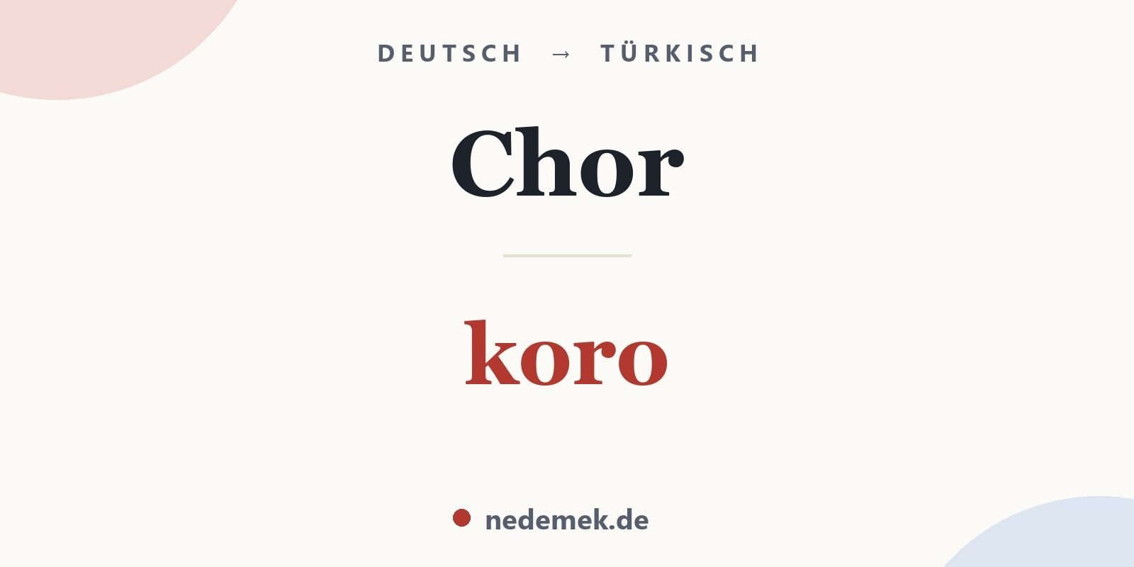 Chor auf Türkisch: koro