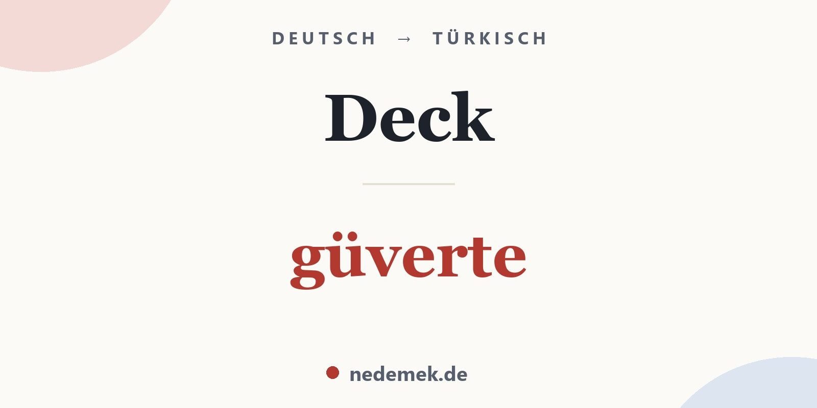 Deck auf Türkisch: güverte