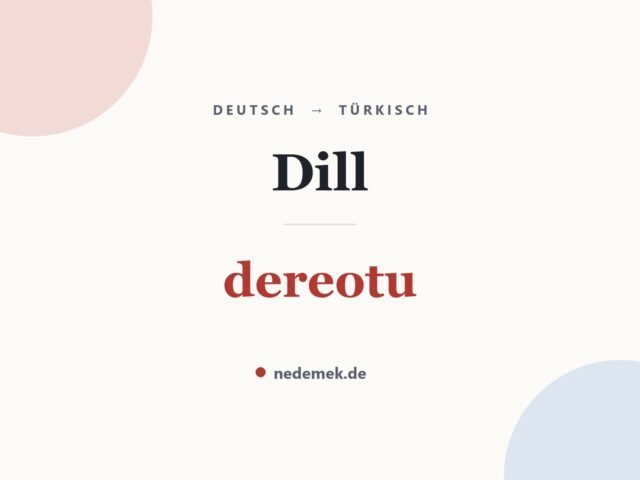 Dill auf Türkisch: dereotu