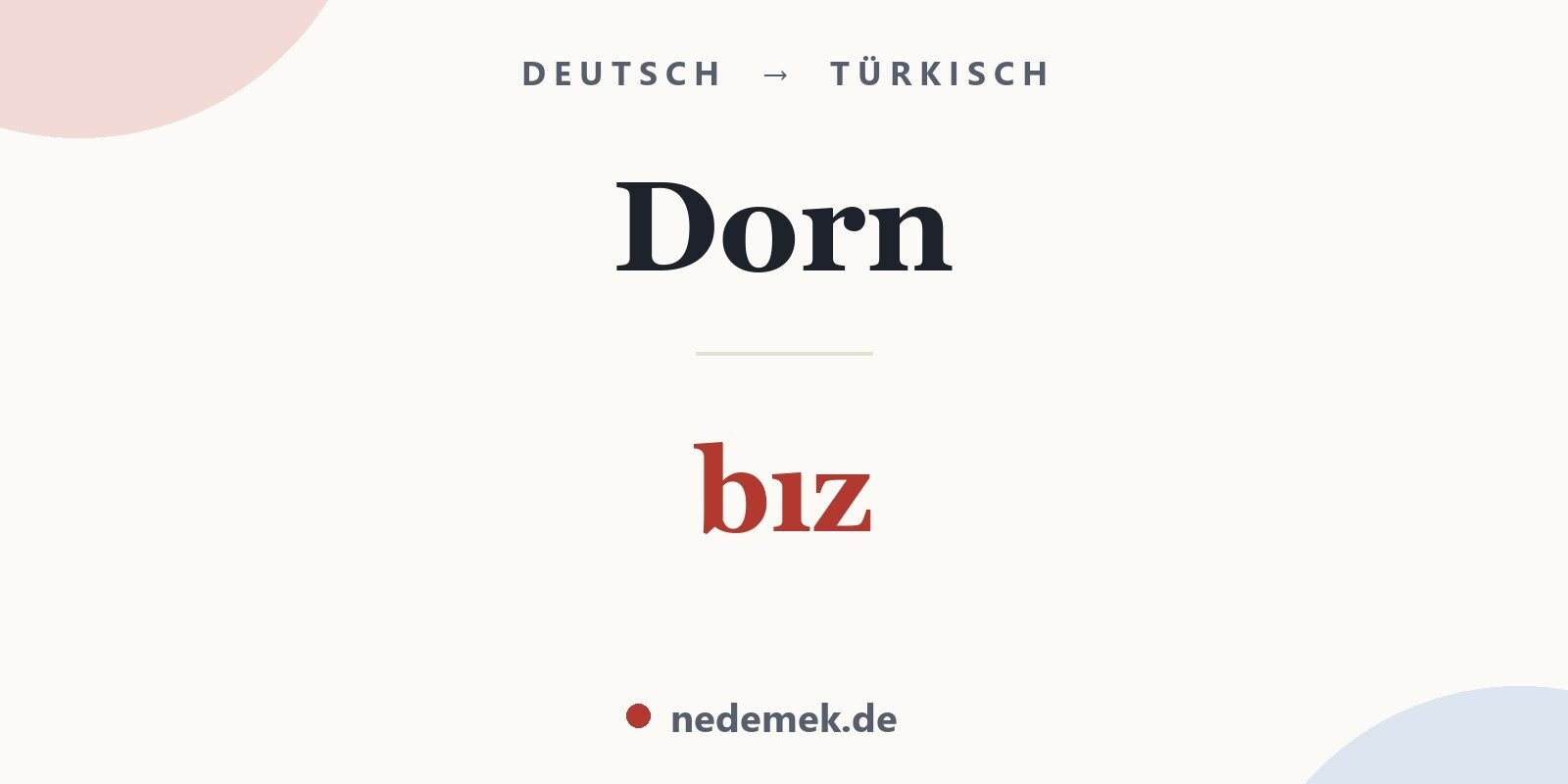 Dorn auf Türkisch: bız