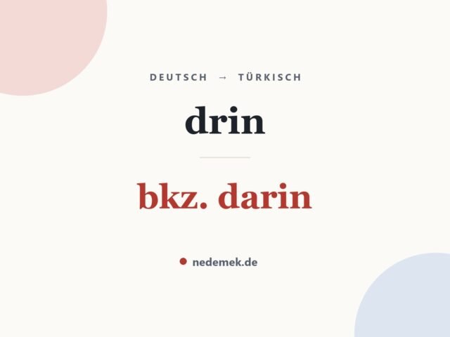 drin auf Türkisch: bkz. darin