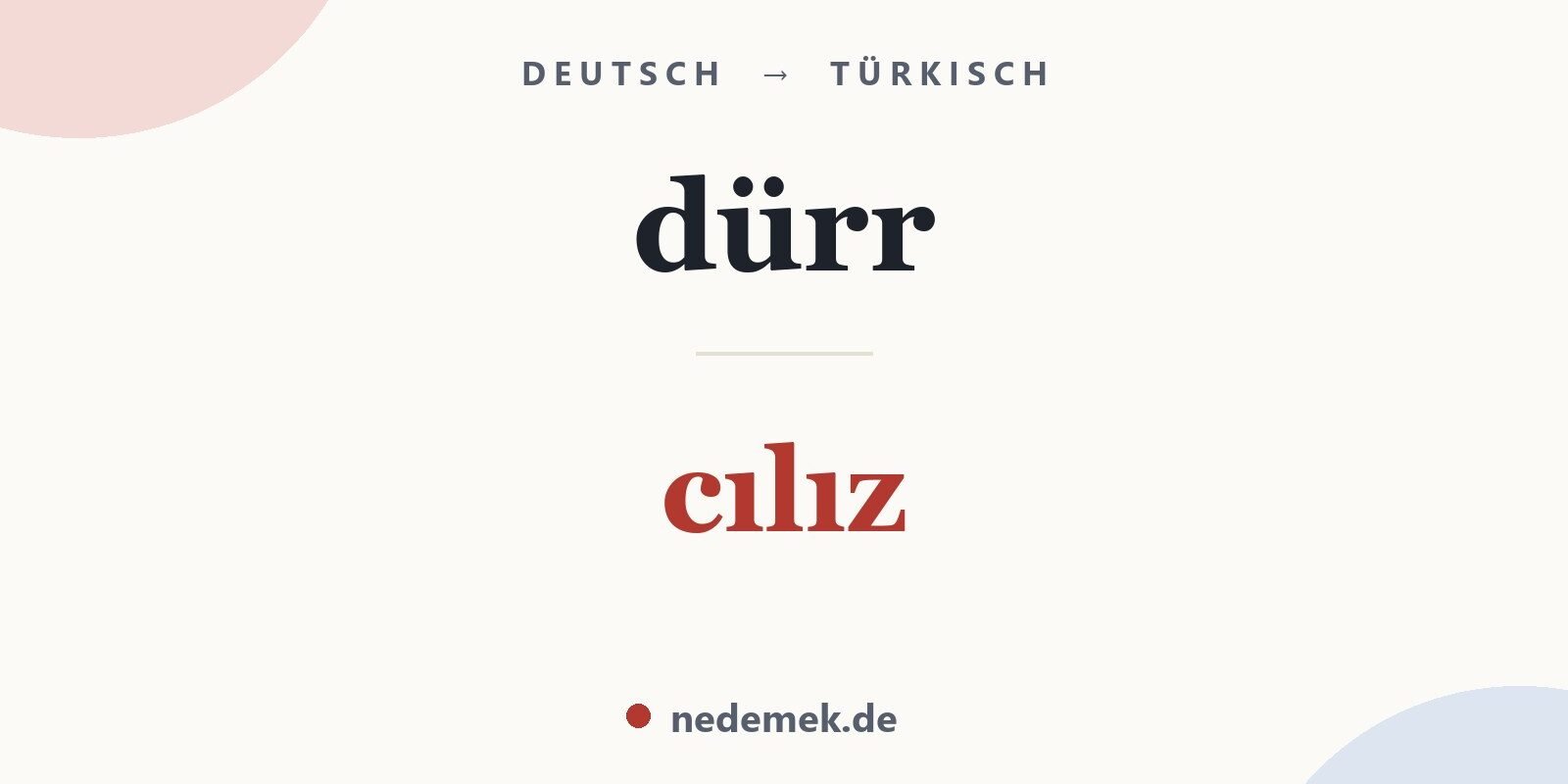 dürr auf Türkisch: cılız