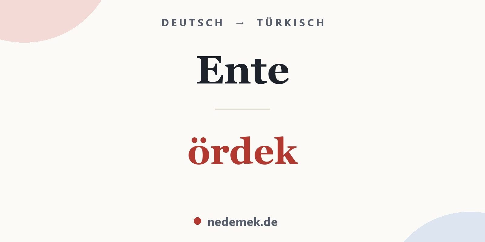 Ente auf Türkisch: ördek