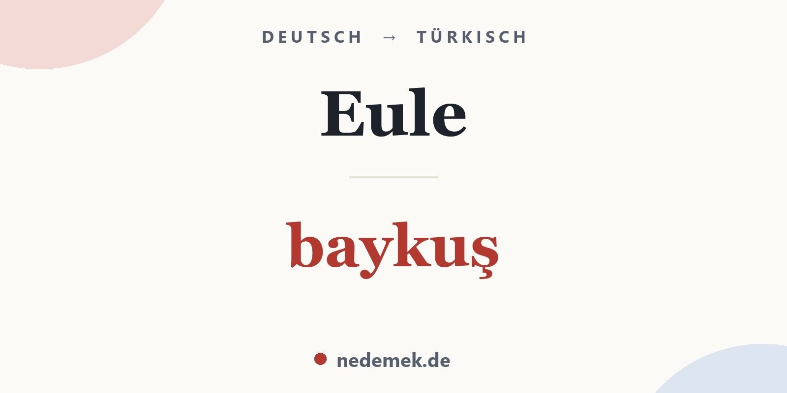 Eule auf Türkisch: baykuş