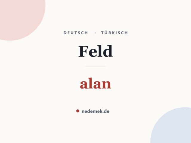Feld auf Türkisch: alan