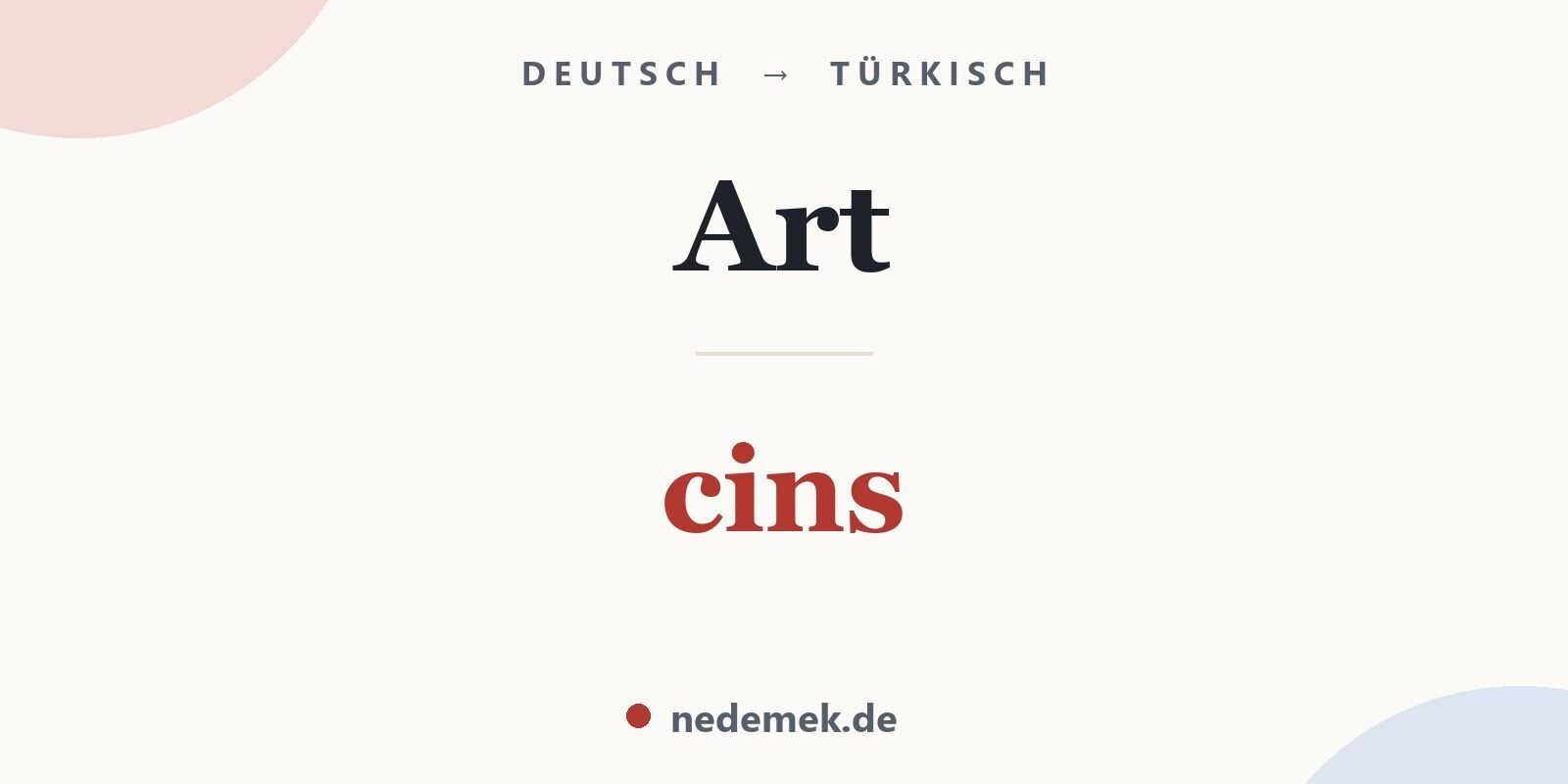 Art auf Türkisch: cins