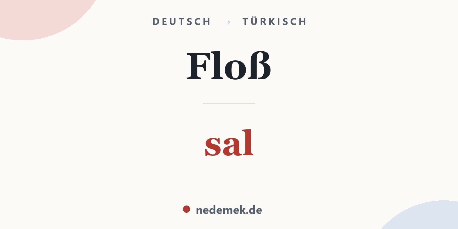 Floß auf Türkisch: sal