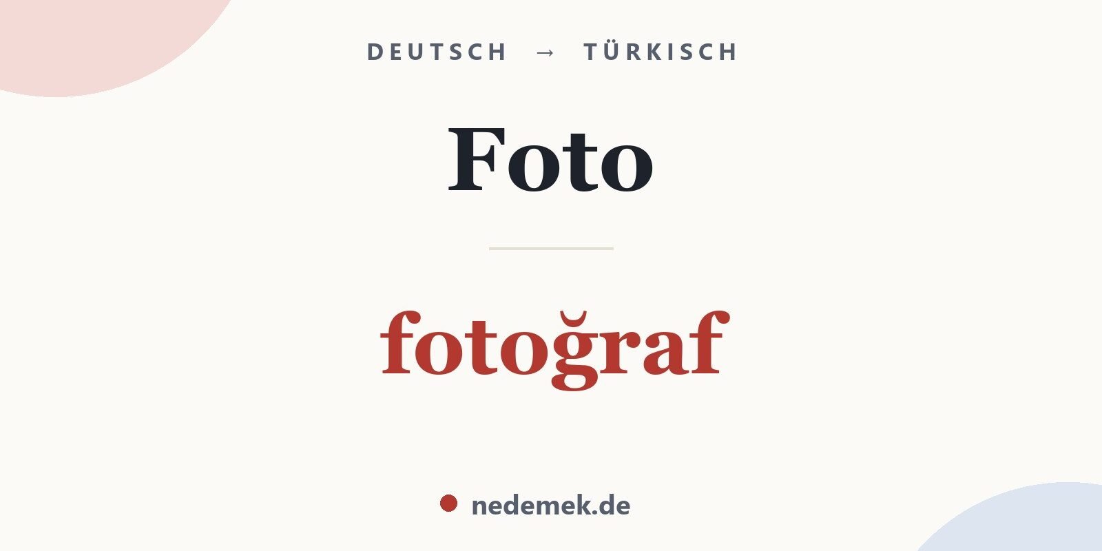 Foto auf Türkisch: fotoğraf