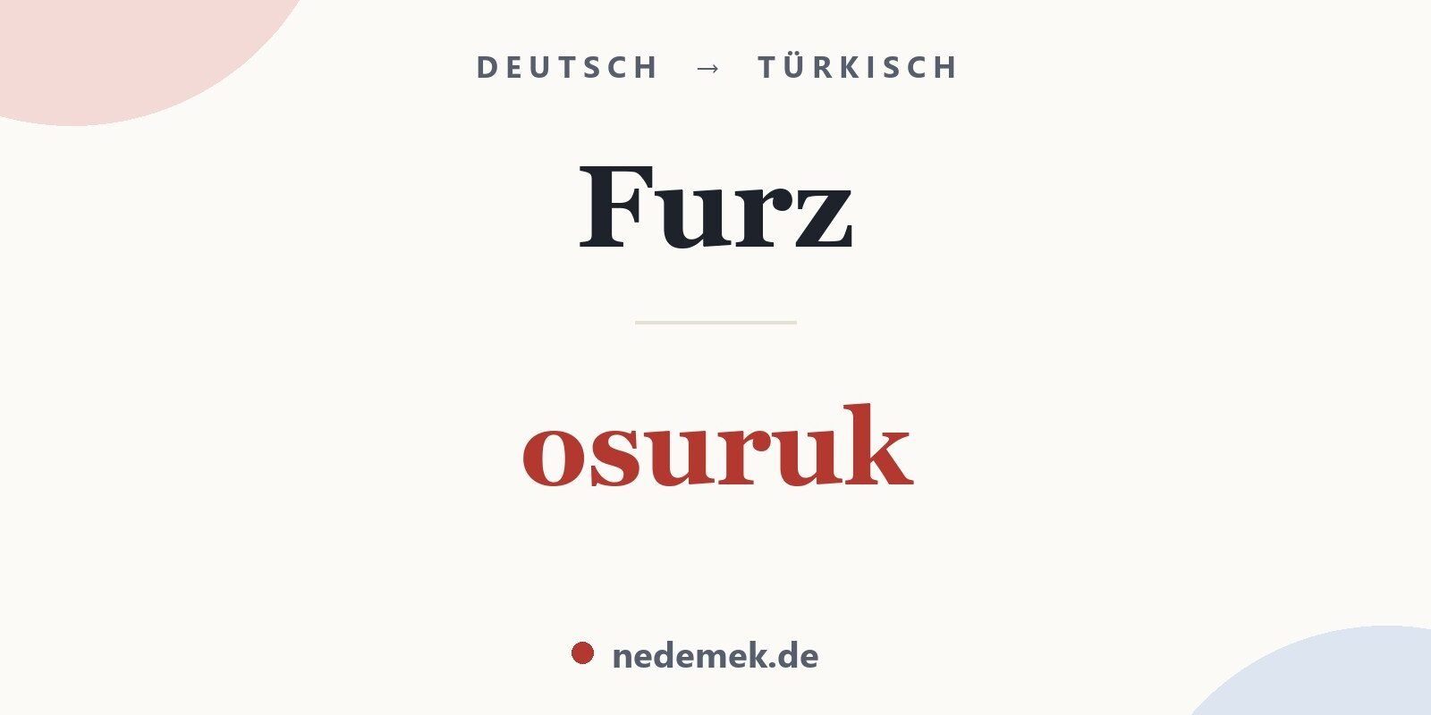 Furz auf Türkisch: osuruk