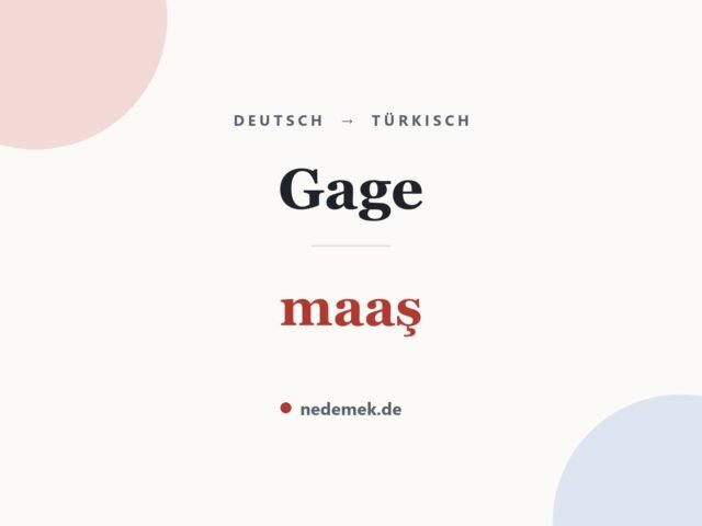 Gage auf Türkisch: maaş