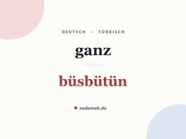 ganz auf Türkisch: büsbütün