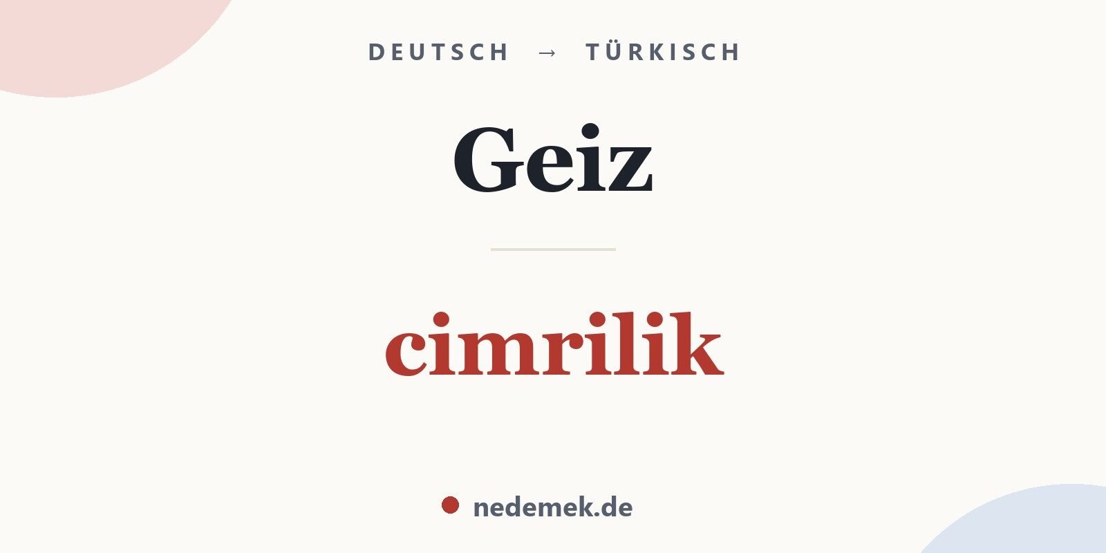Geiz auf Türkisch: cimrilik