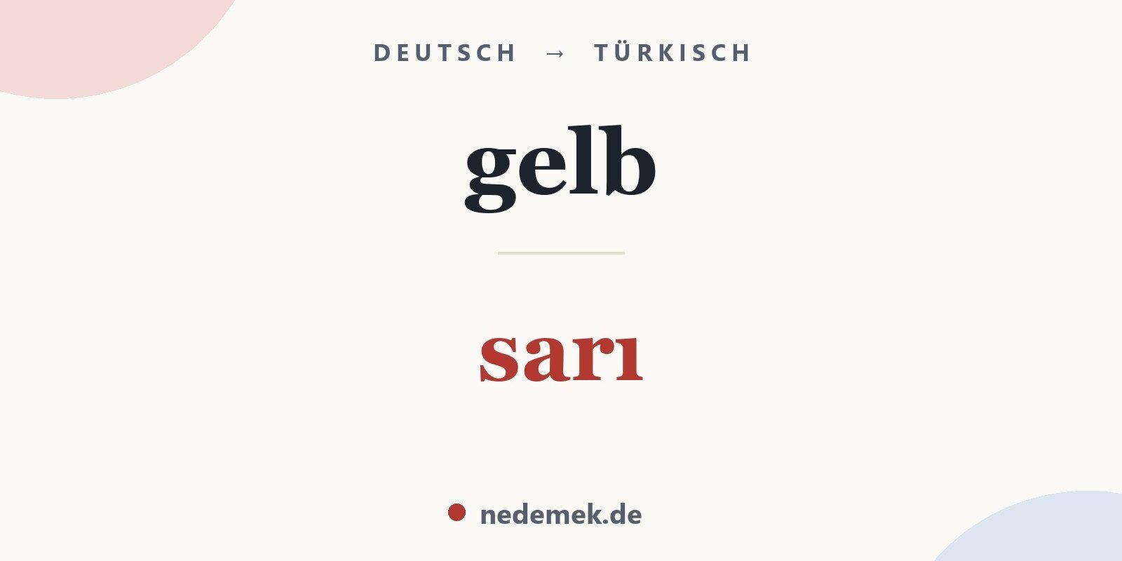 gelb auf Türkisch: sarı