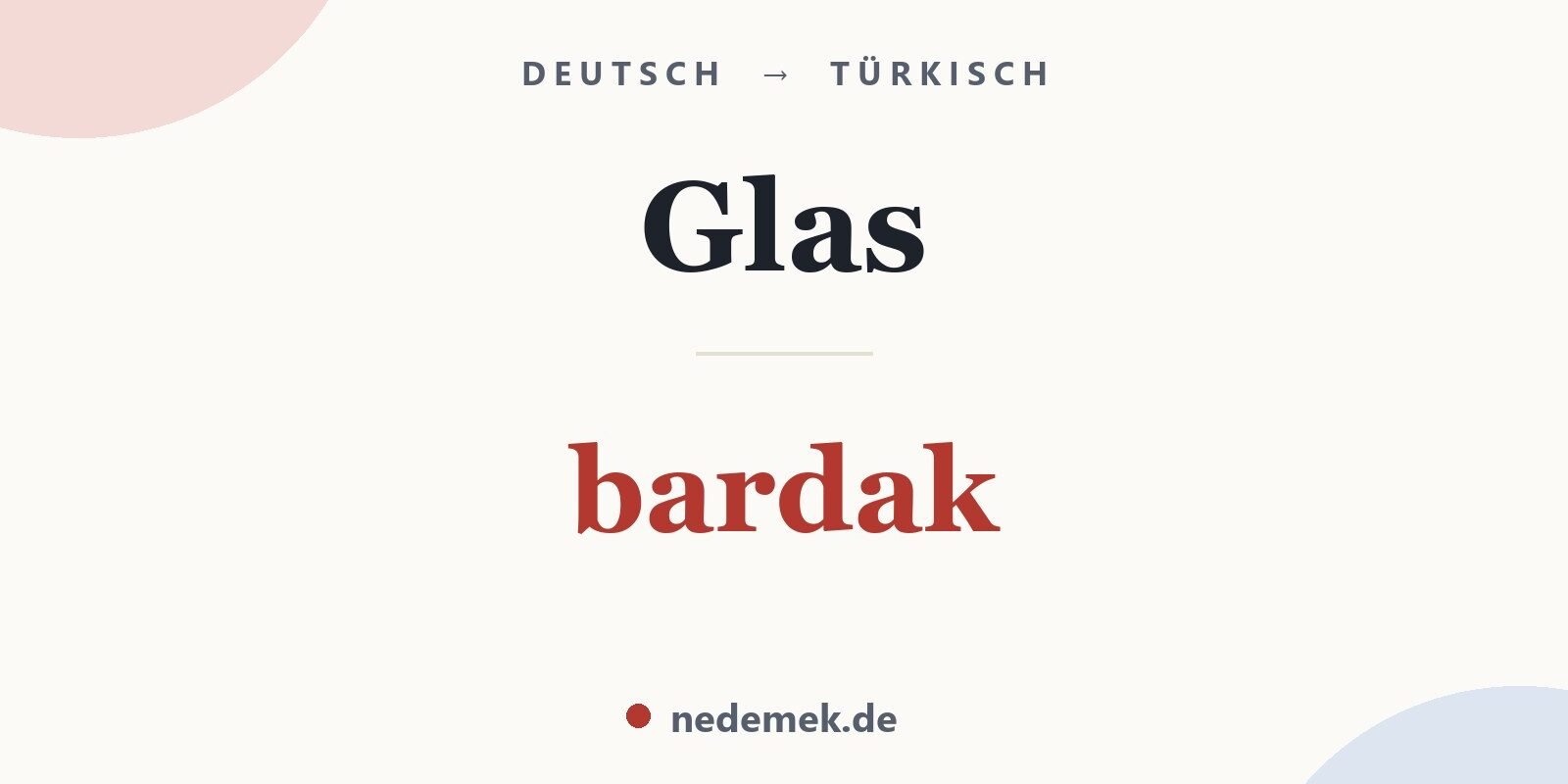 Glas auf Türkisch: bardak