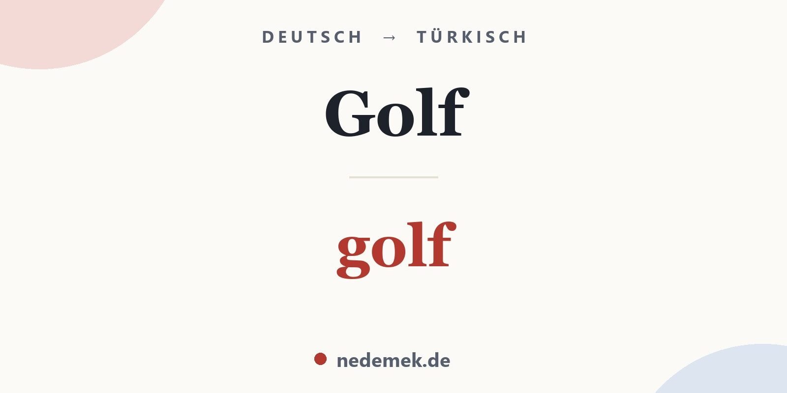 Golf auf Türkisch: golf