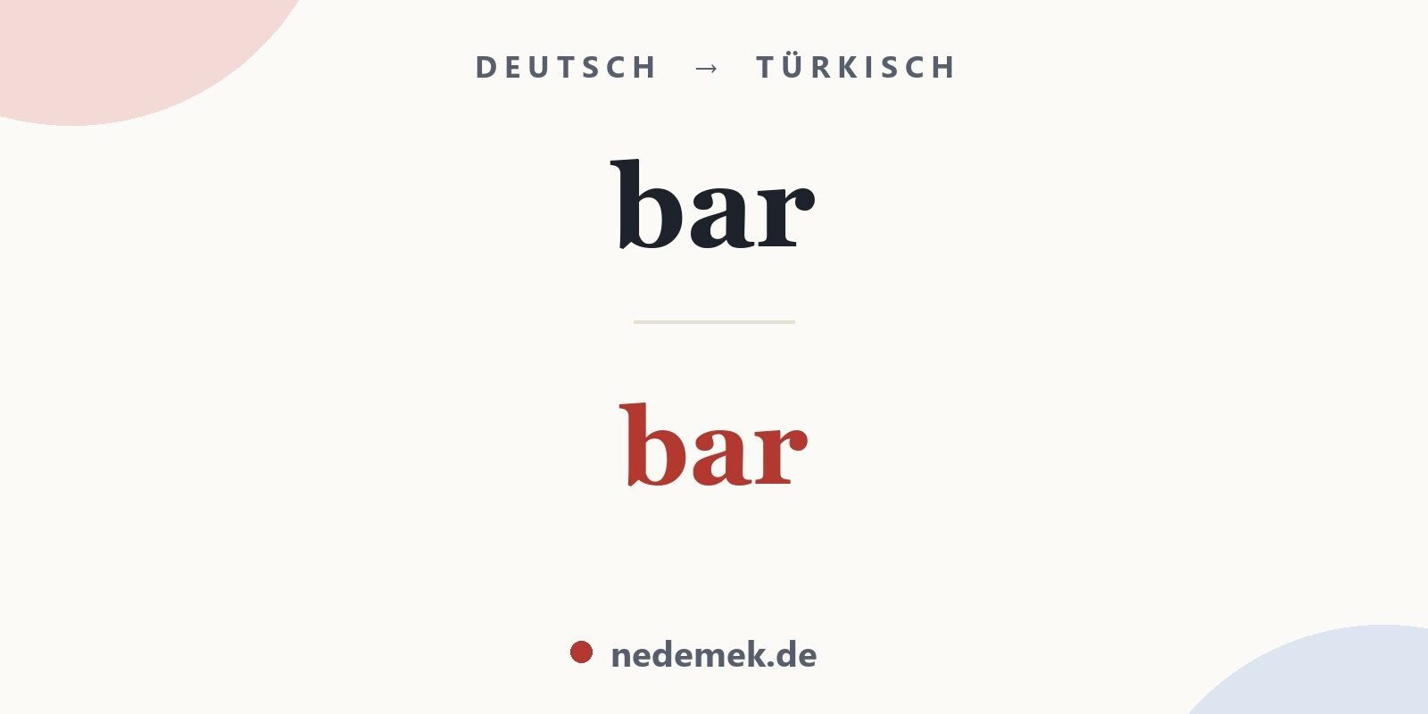 bar auf Türkisch: bar