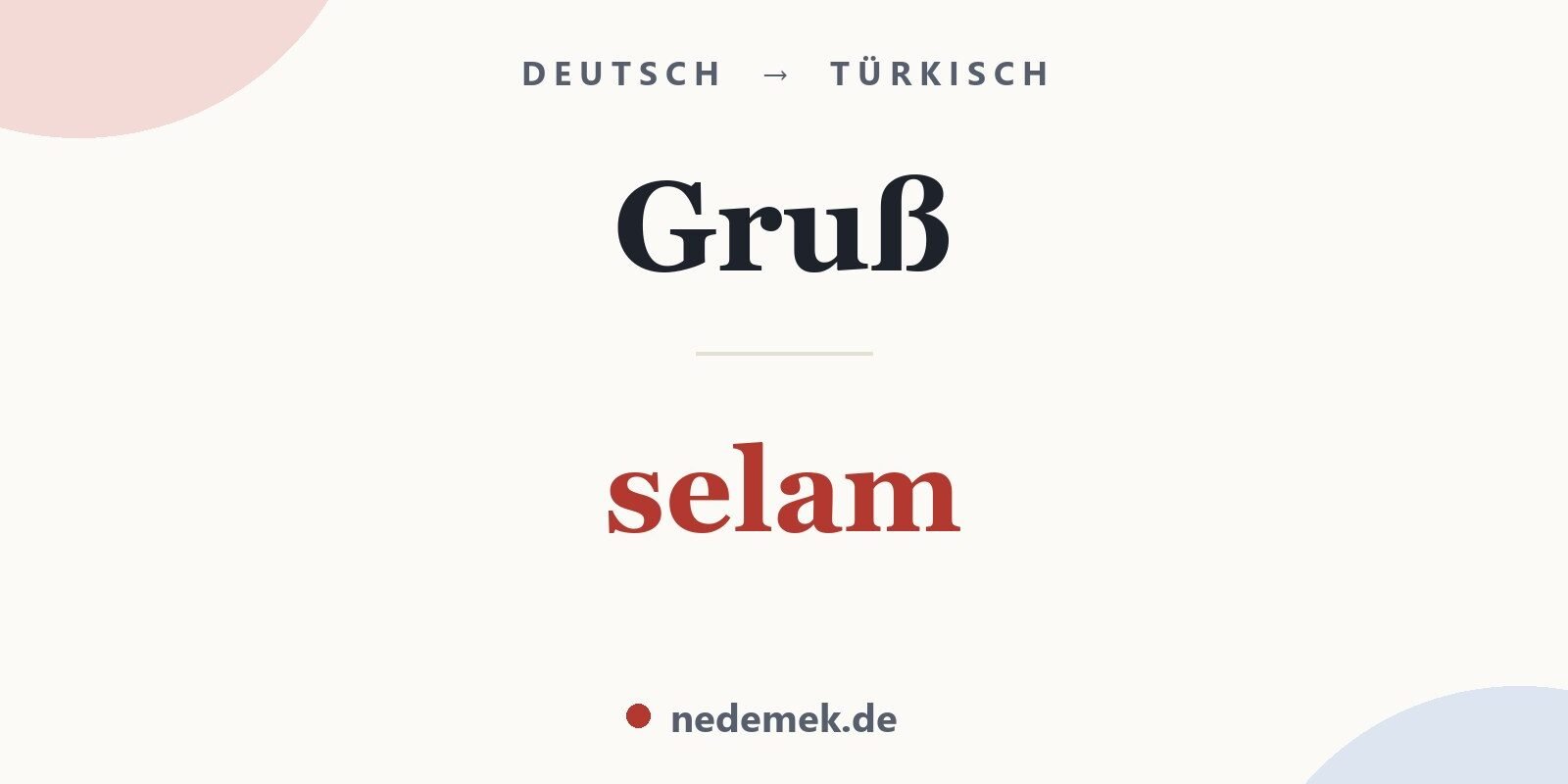 Gruß auf Türkisch: selam