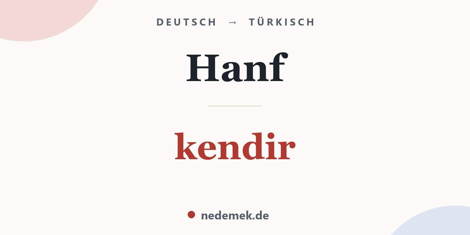 Hanf auf Türkisch: kendir