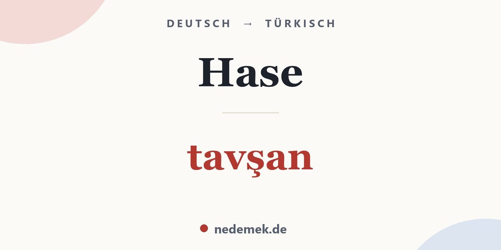 Hase auf Türkisch: tavşan