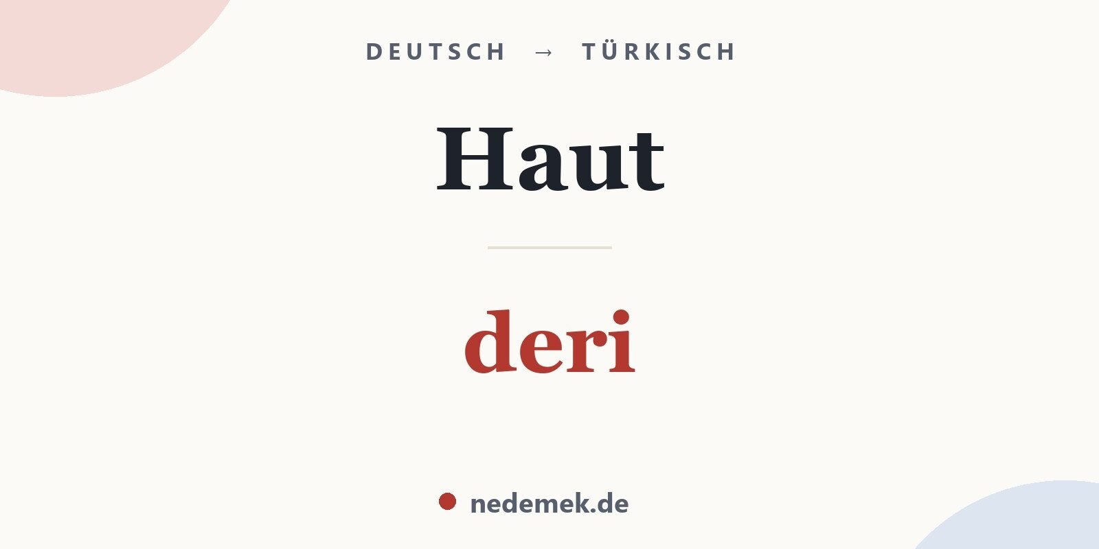 Haut auf Türkisch: deri