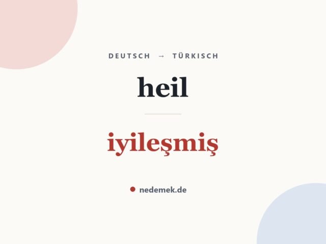 heil auf Türkisch: iyileşmiş
