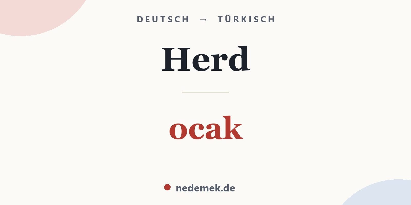 Herd auf Türkisch: ocak