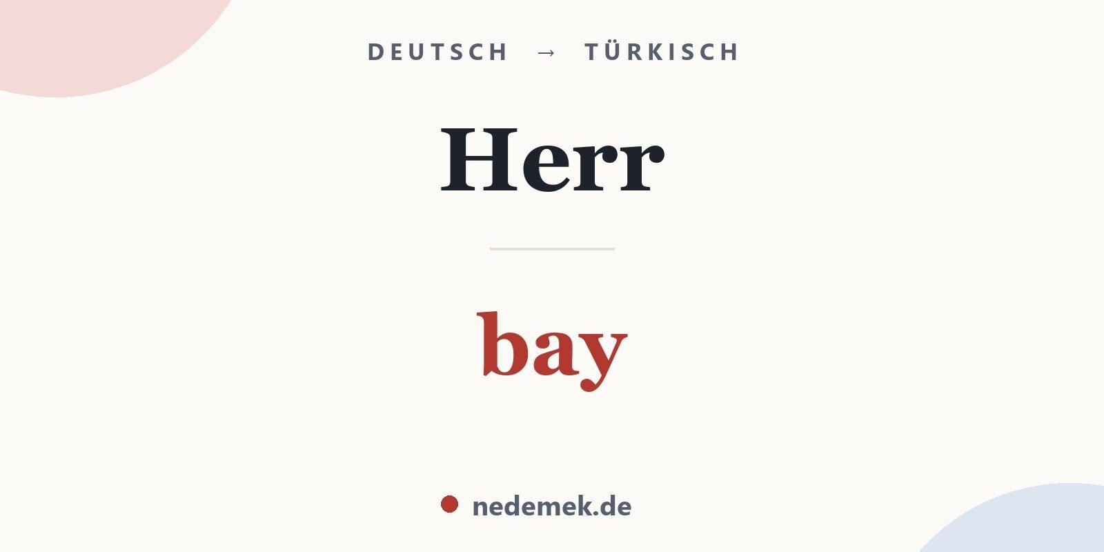 Herr auf Türkisch: bay