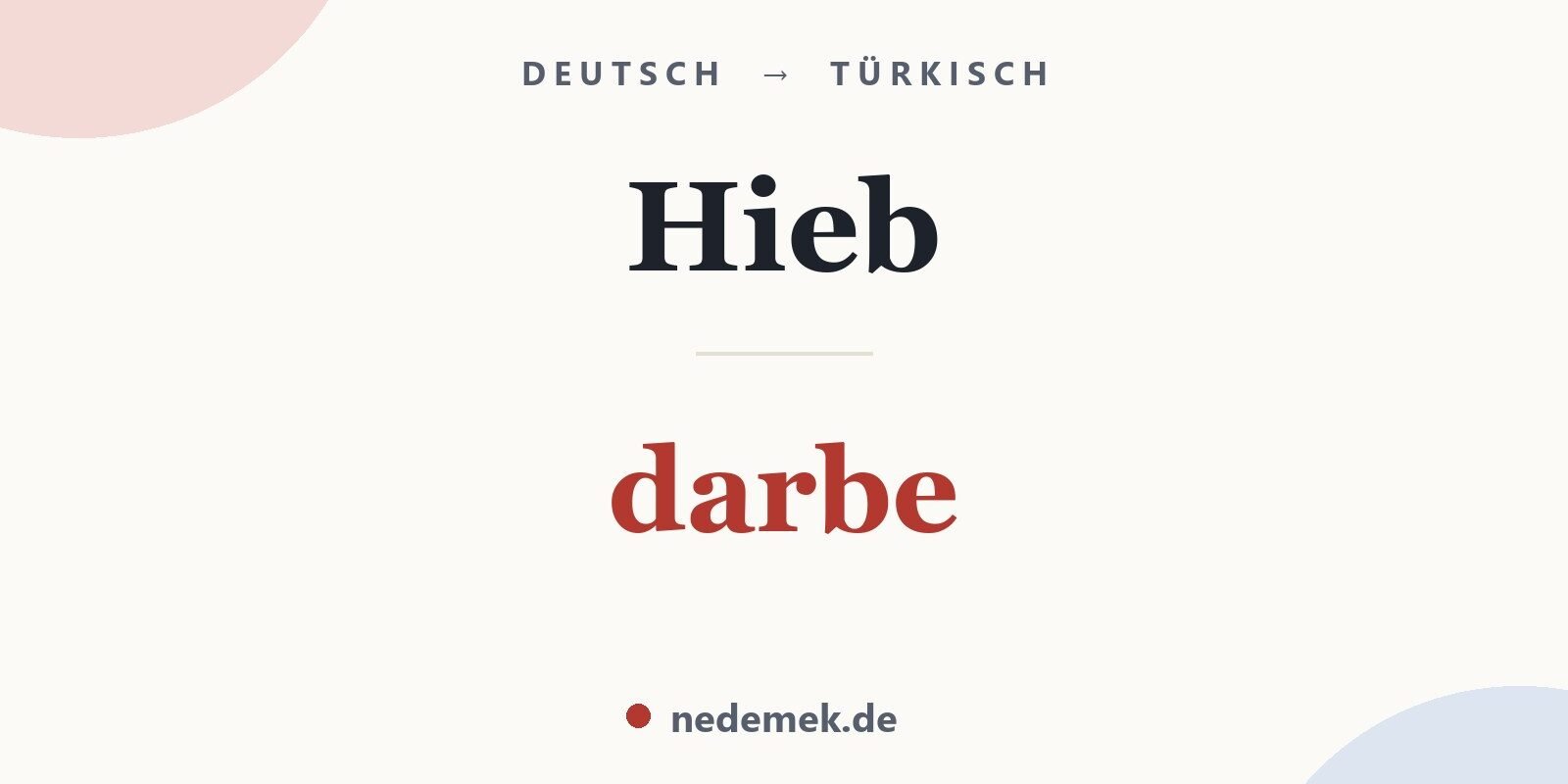 Hieb auf Türkisch: darbe