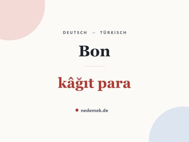 Bon auf Türkisch: kâğıt para