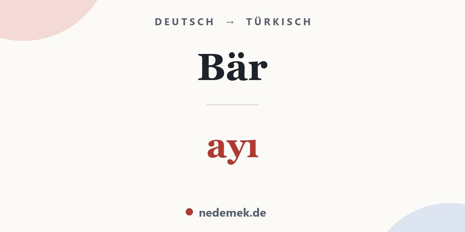 Bär auf Türkisch: ayı