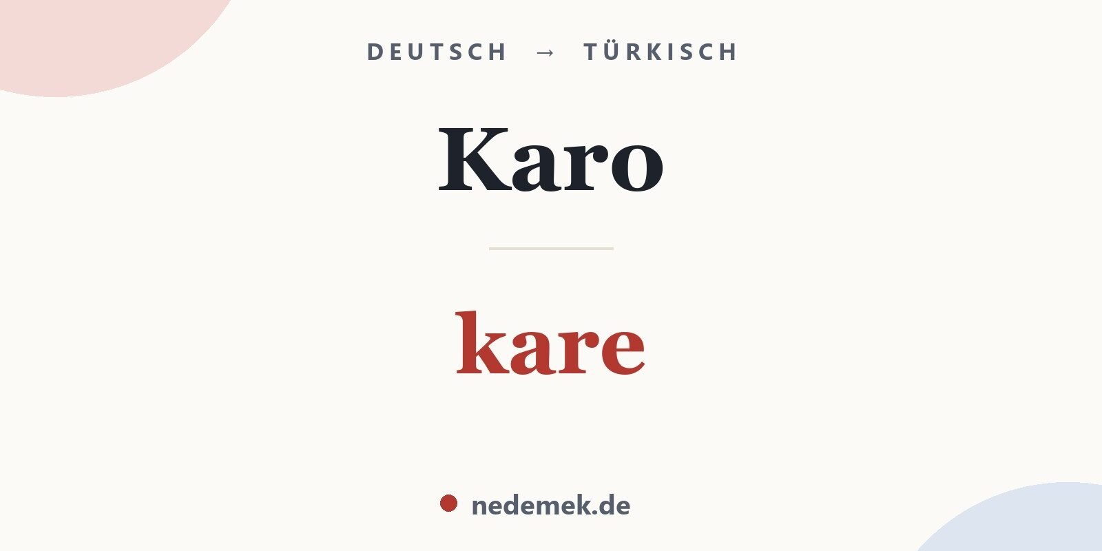Karo auf Türkisch: kare