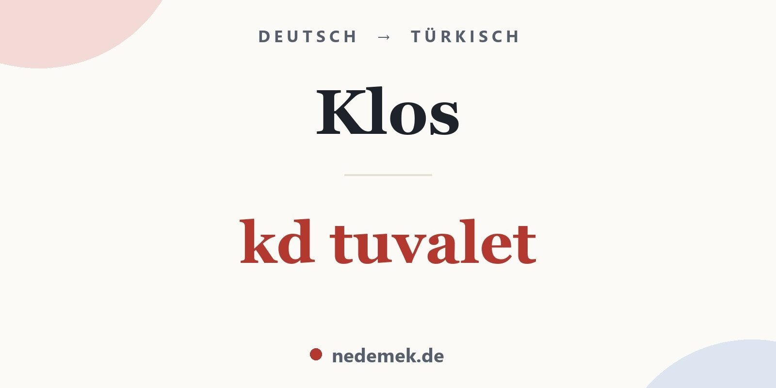 Klos auf Türkisch: kd tuvalet