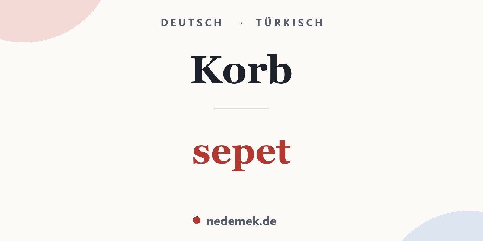 Korb auf Türkisch: sepet