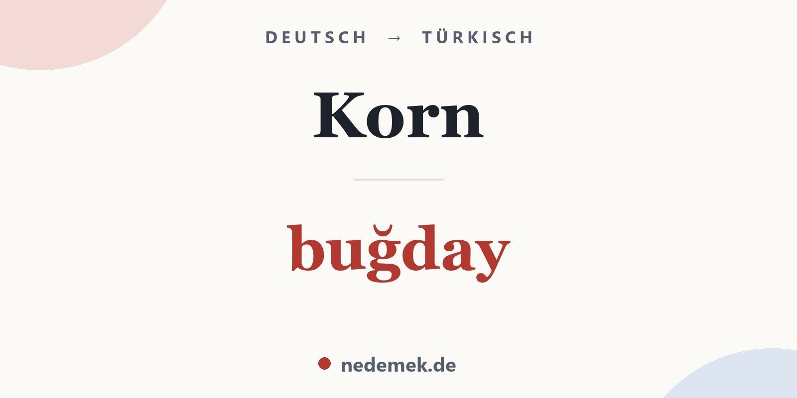 Korn auf Türkisch: buğday