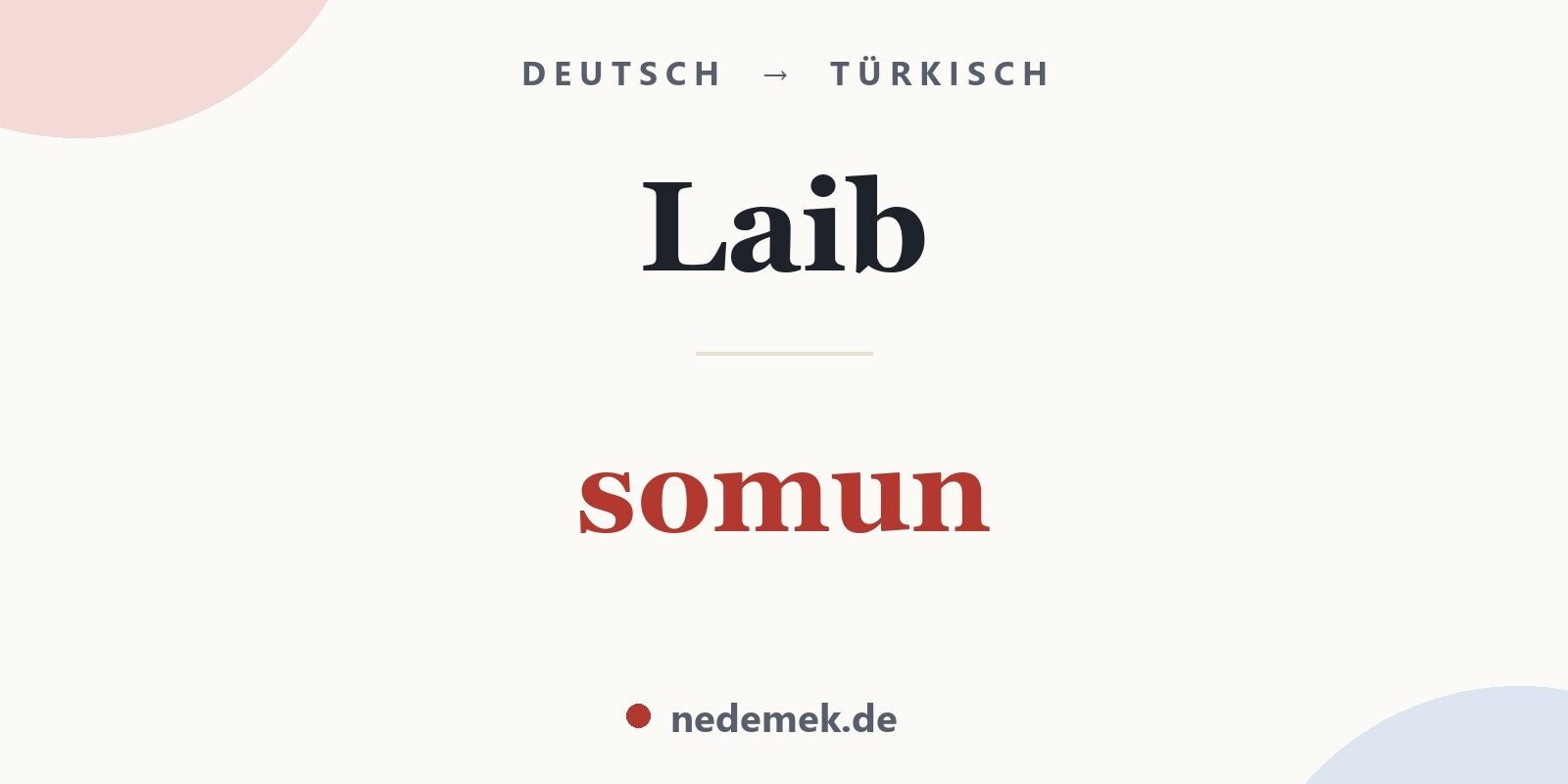 Laib auf Türkisch: somun