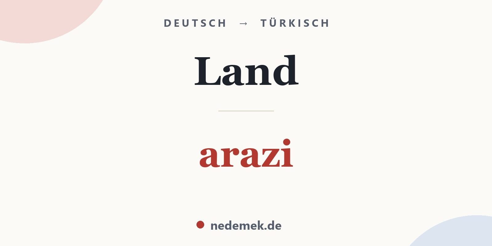 Land auf Türkisch: arazi