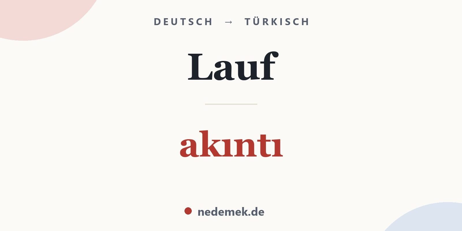 Lauf auf Türkisch: akıntı