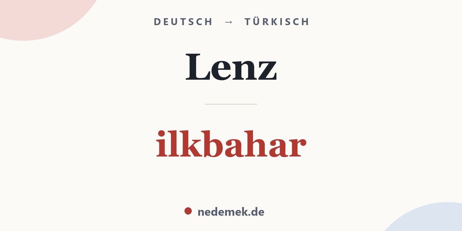 Lenz auf Türkisch: ilkbahar