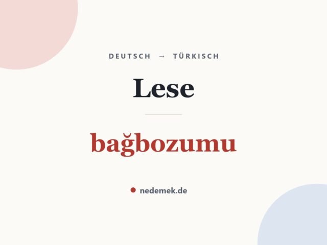 Lese auf Türkisch: bağbozumu