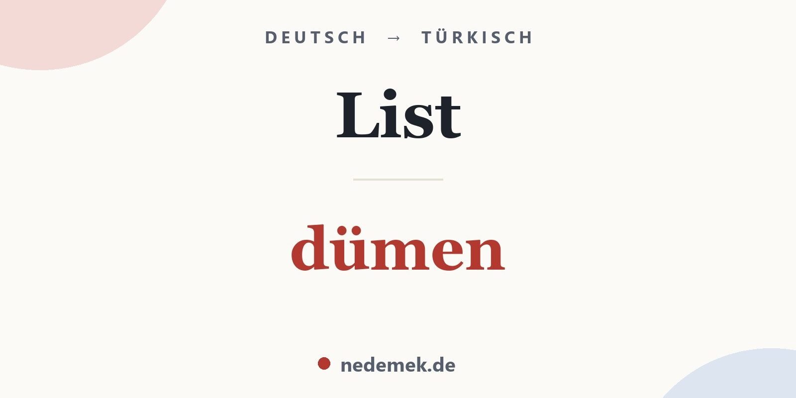 List auf Türkisch: dümen