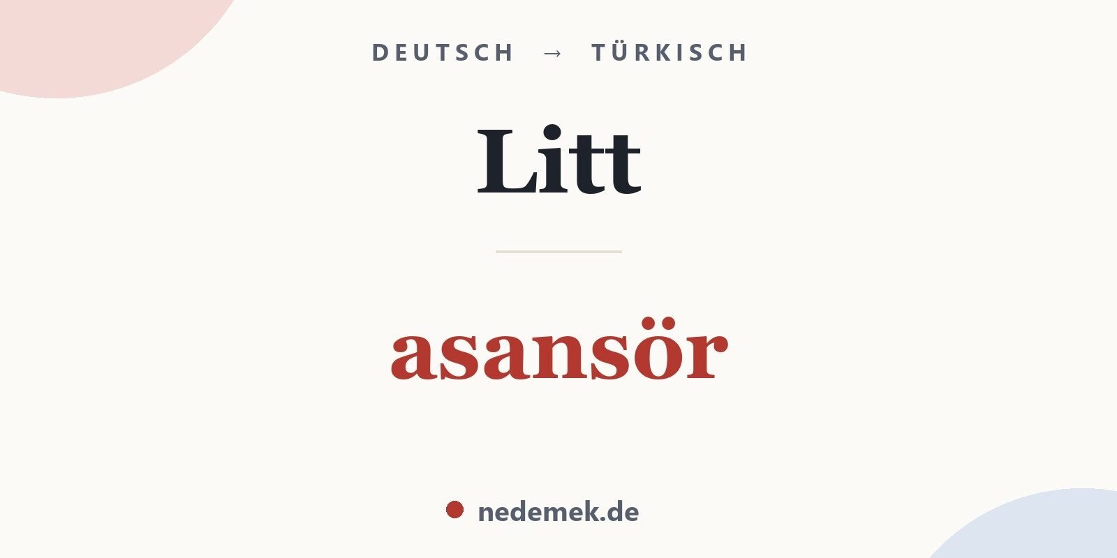Litt auf Türkisch: asansör