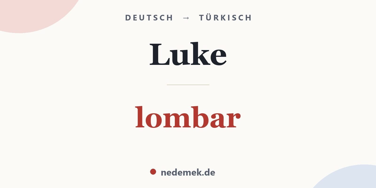 Luke auf Türkisch: lombar