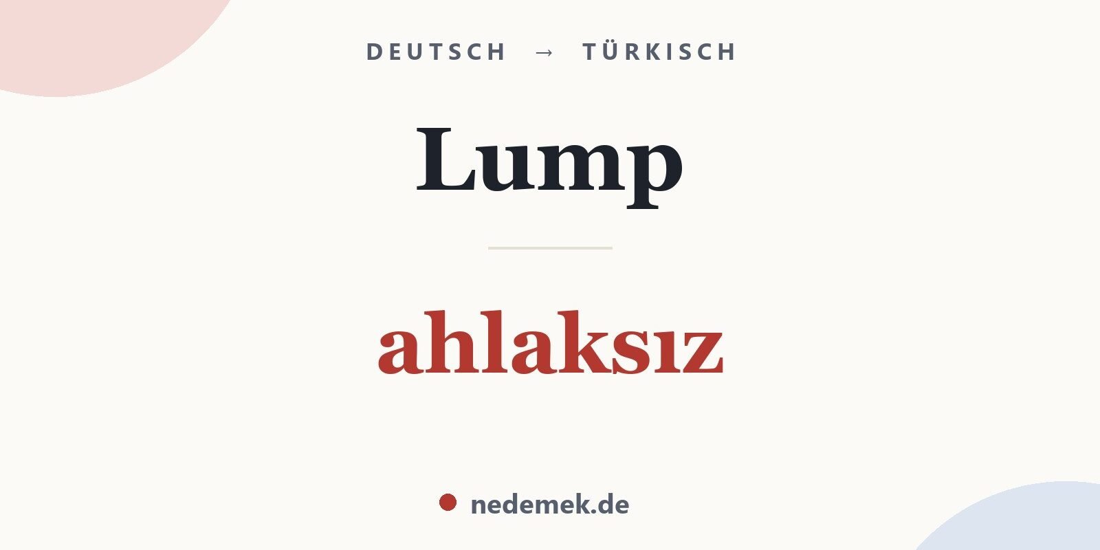Lump auf Türkisch: ahlaksız