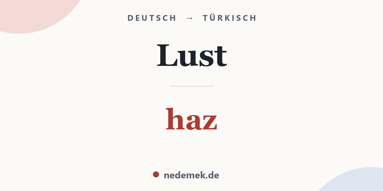 Lust auf Türkisch: haz