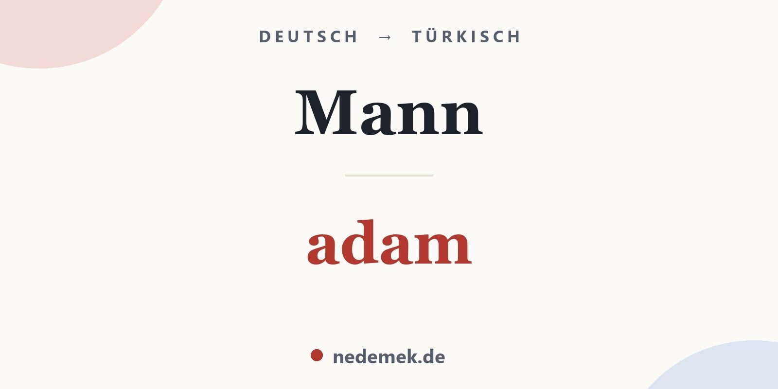 Mann auf Türkisch: adam