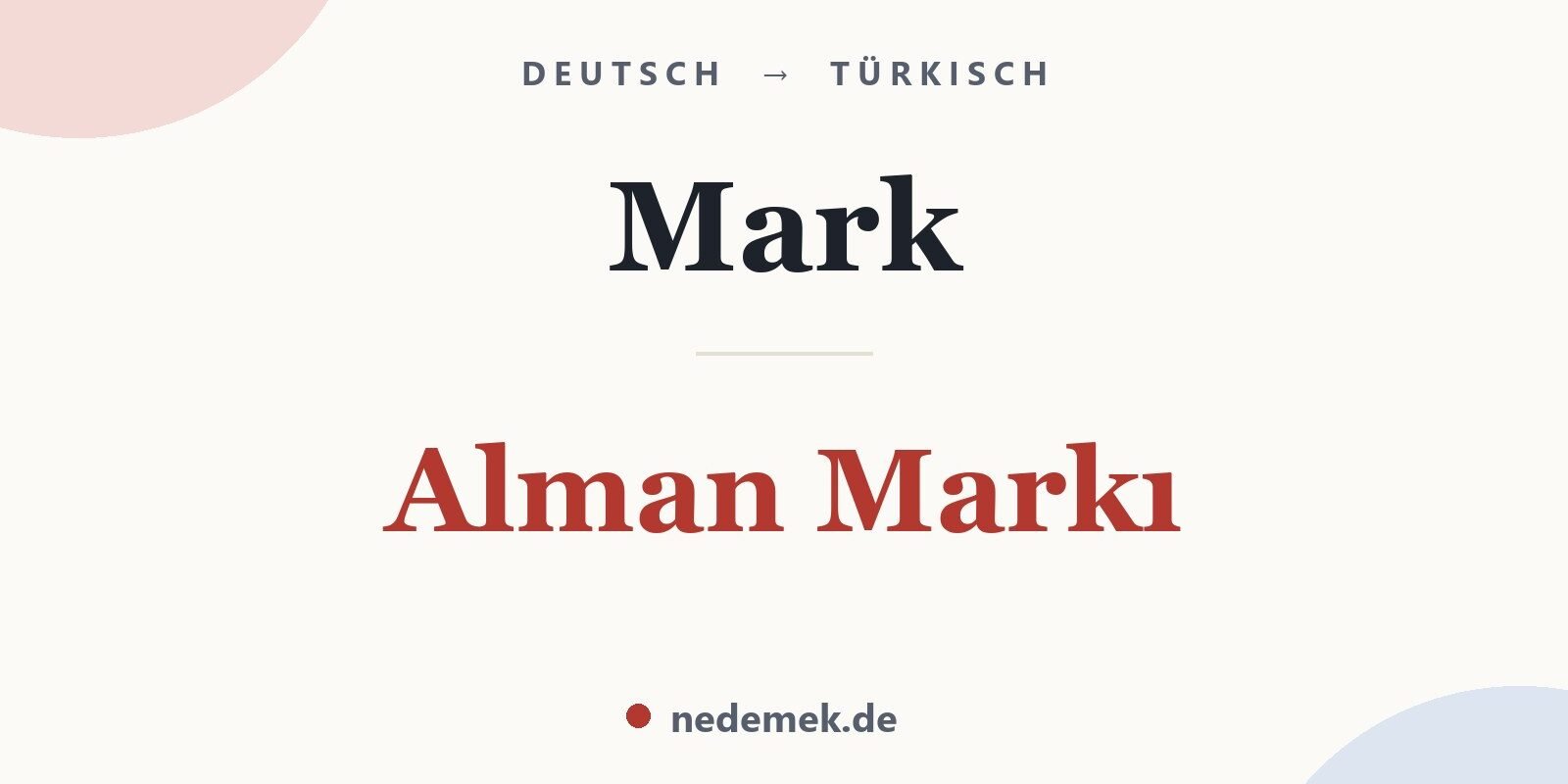 Mark auf Türkisch: Alman Markı