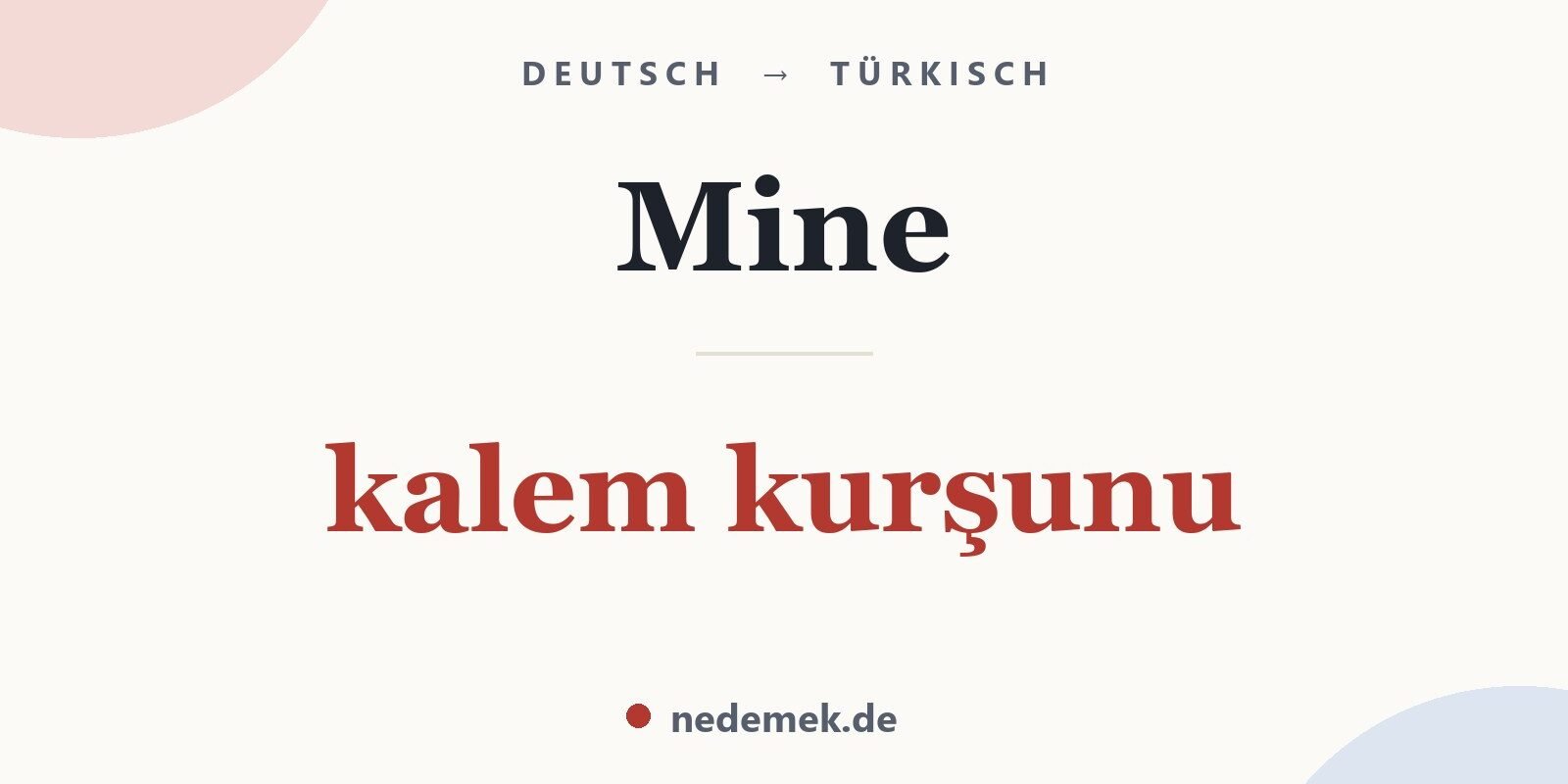 Mine auf Türkisch: kalem kurşunu